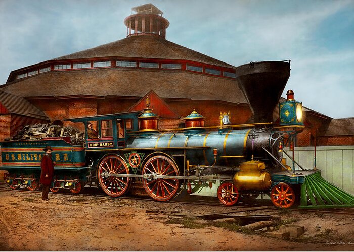 Color Greeting Card featuring the photograph Train - Civil War - General Haupt 1863 by Mike Savad