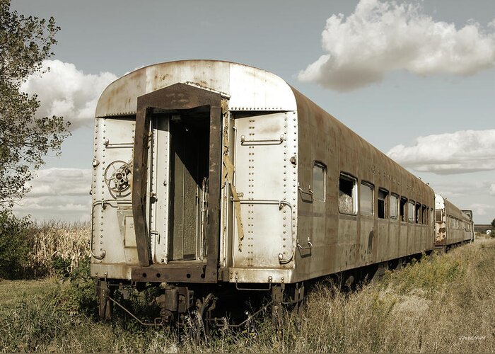 Old Train Greeting Card featuring the photograph Train to Nowhere by Gary Gunderson