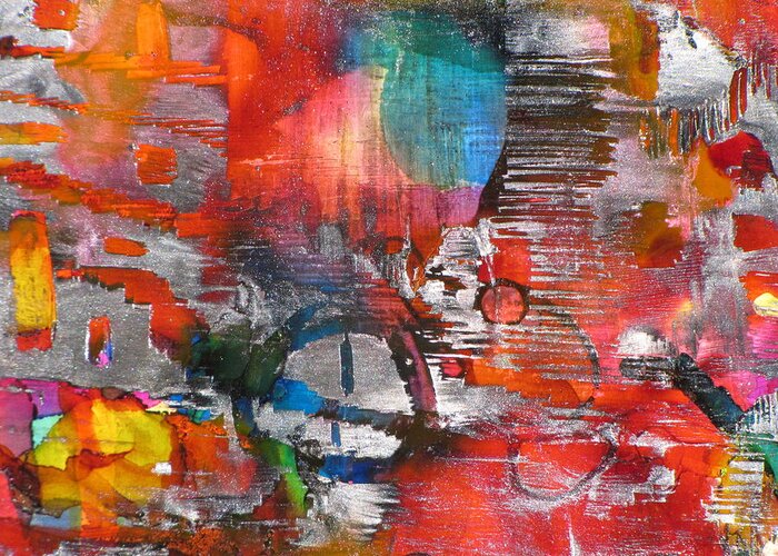 Abstract Mixed Media Painting Greeting Card featuring the painting Transformed by Gina Reynolds
