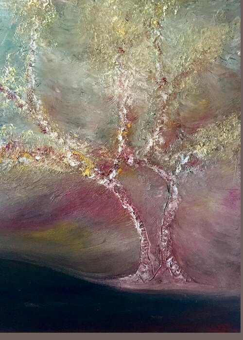 Tree Greeting Card featuring the painting Tree by Dennis Ellman