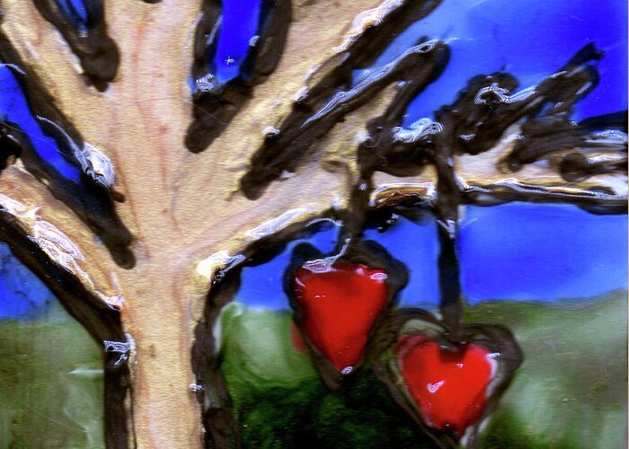Heart Greeting Card featuring the painting Tree Hearts by Genevieve Esson