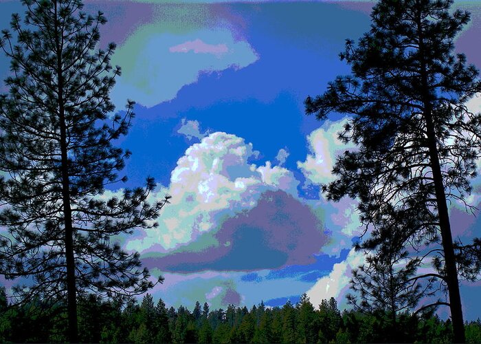 Photo Art Greeting Card featuring the photograph Trees and a Cloud for Crying out Loud by Ben Upham III