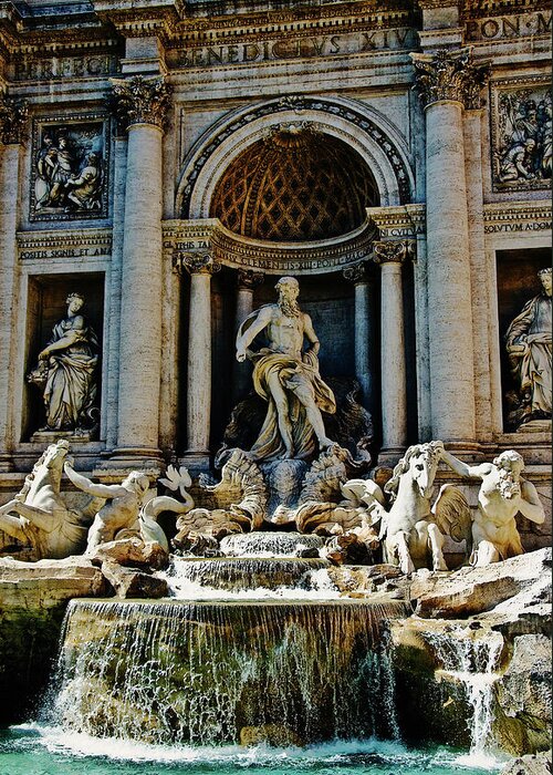 Trevi Fountain Greeting Card featuring the photograph Trevi Fountain Vertical by Harry Spitz