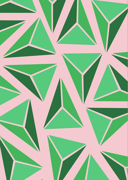 Pattern Greeting Card featuring the digital art Triangle Geo by Cortney Herron