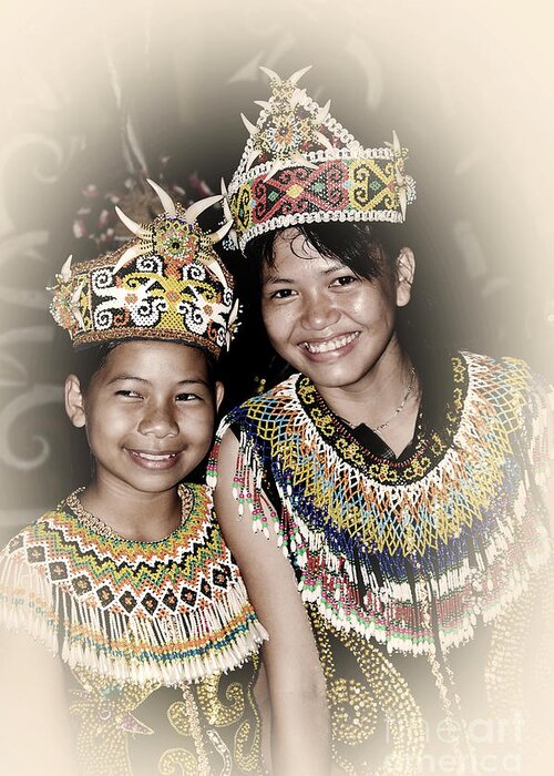  Greeting Card featuring the photograph Tribal Girls by Charuhas Images