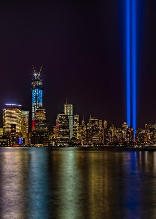 Tribute In Lights Greeting Card featuring the photograph Tribute In Lights Memorial by Susan Candelario