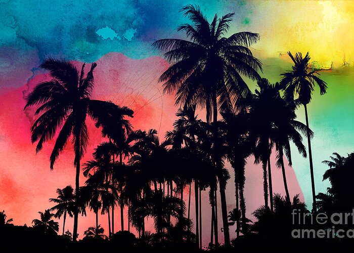 Summer Greeting Card featuring the painting Tropical Colors by Mark Ashkenazi