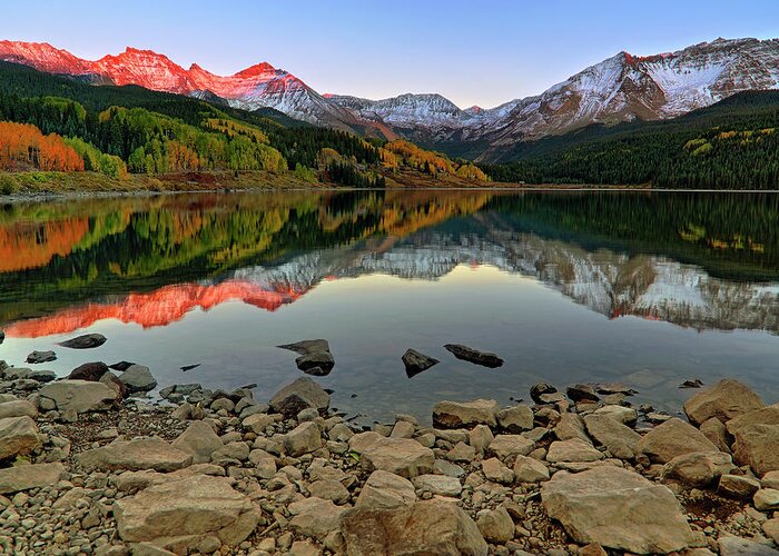 Colorado Greeting Card featuring the photograph Trout Lake Reflections - Colorado - Rocky Mountains by Jason Politte