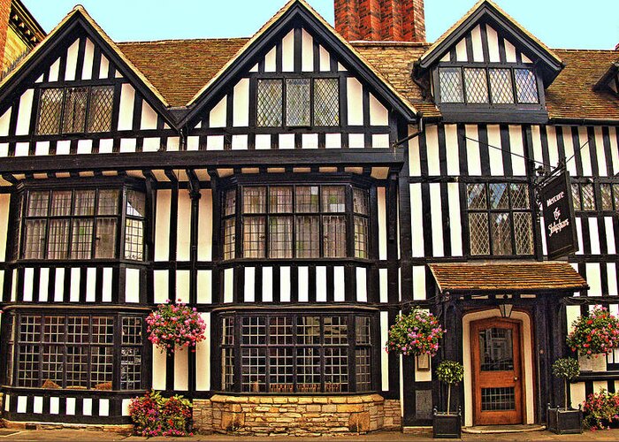 Buildings Greeting Card featuring the photograph Tudor Hotel - Stratford On Avon. by Richard Denyer