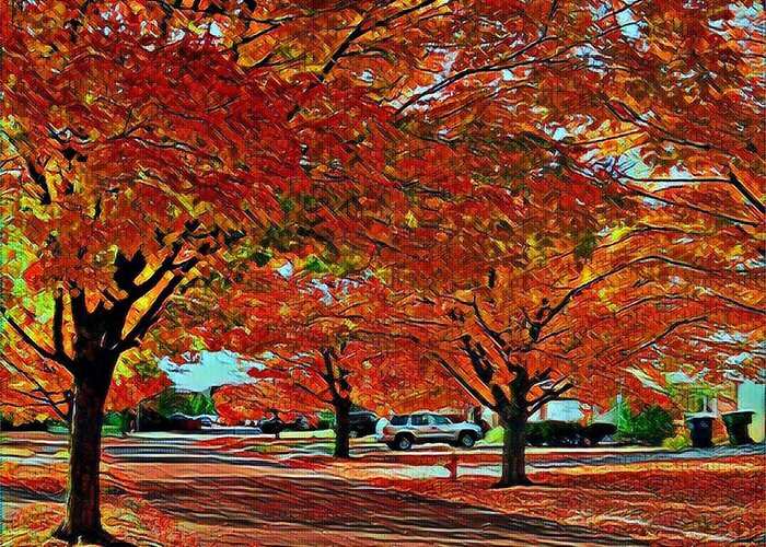 Autumn Greeting Card featuring the photograph Tulsa Street by Robert Knight