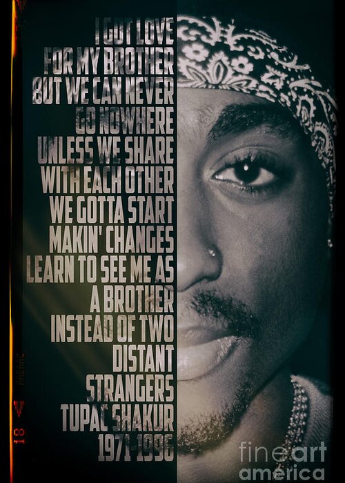 Pop Greeting Card featuring the photograph Tupac Shakur by Jonas Luis