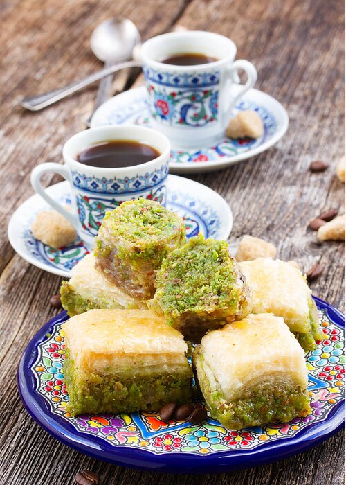 Baklava Greeting Card featuring the photograph Turkish Delights by Anastasy Yarmolovich