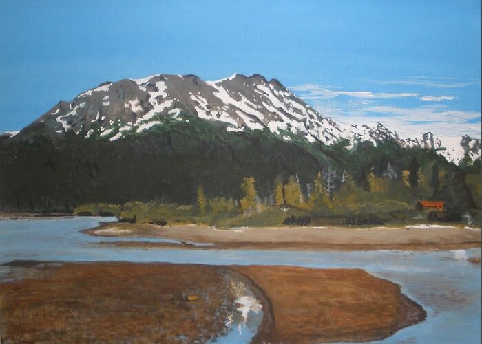 Landscape Greeting Card featuring the painting Turnagain Arm Alaska by Betty-Anne McDonald