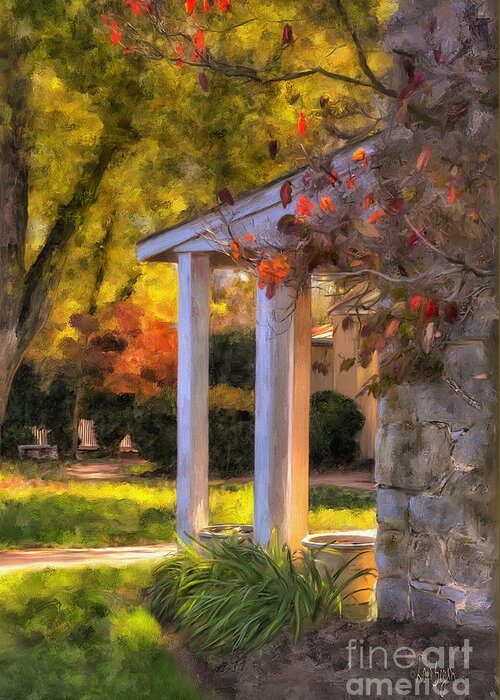 Porch Greeting Card featuring the digital art Turning A Corner by Lois Bryan