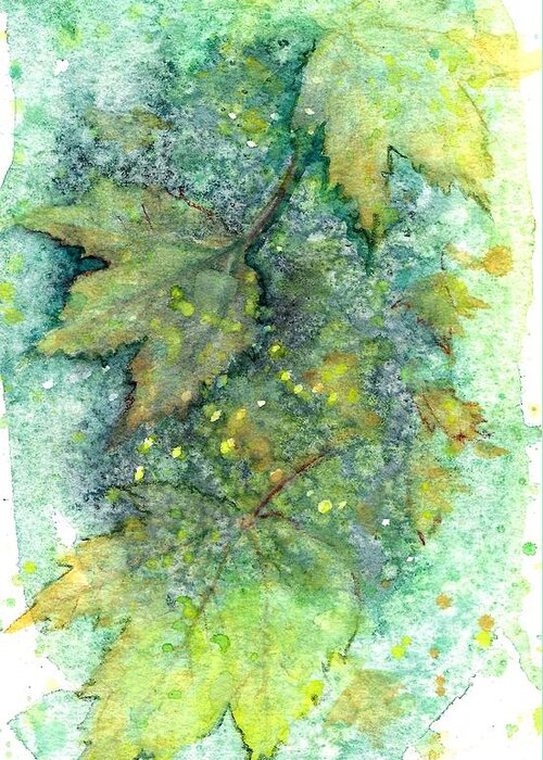 Maple Leaves Greeting Card featuring the painting Turning I by Ashley Kujan