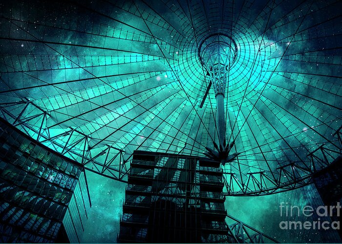 Universe Greeting Card featuring the photograph Turquoise Cosmic Berlin by Brenda Kean