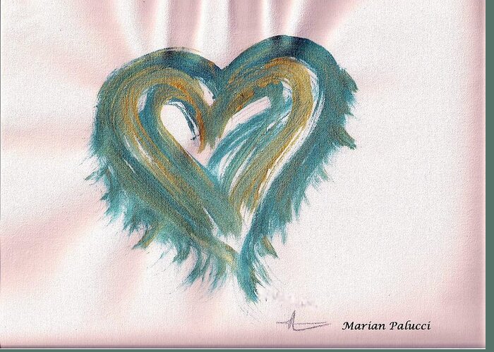 Heart Greeting Card featuring the photograph Turquoise Light Heart by Marian Lonzetta