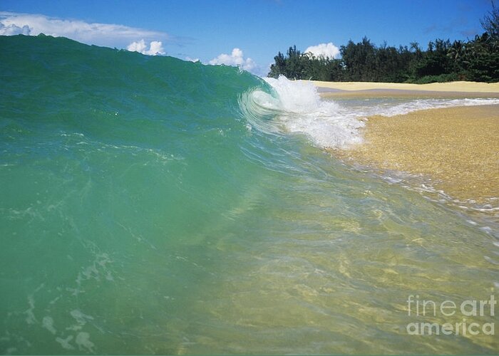 Beach Greeting Card featuring the photograph Turquoise North Shore Wave by Vince Cavataio - Printscapes