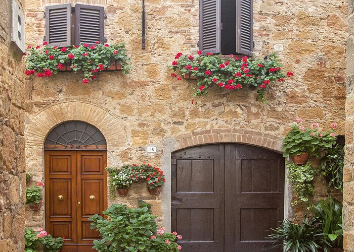 2 Old Houses Greeting Card featuring the photograph Tuscany Houses by Sally Weigand