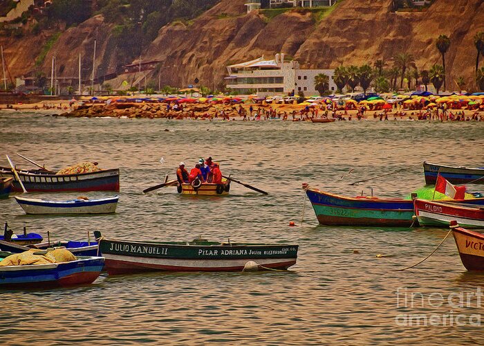 City Greeting Card featuring the photograph Twilight at the Beach, Miraflores, Peru by Mary Machare