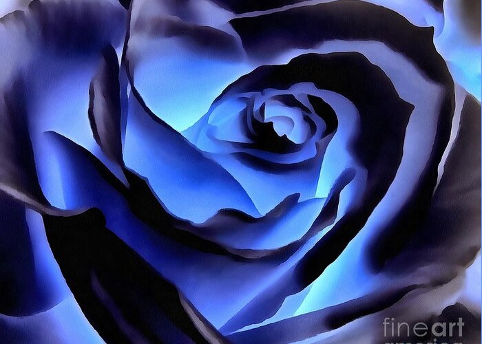 Rose Greeting Card featuring the photograph Twilight Blue Rose by Janine Riley