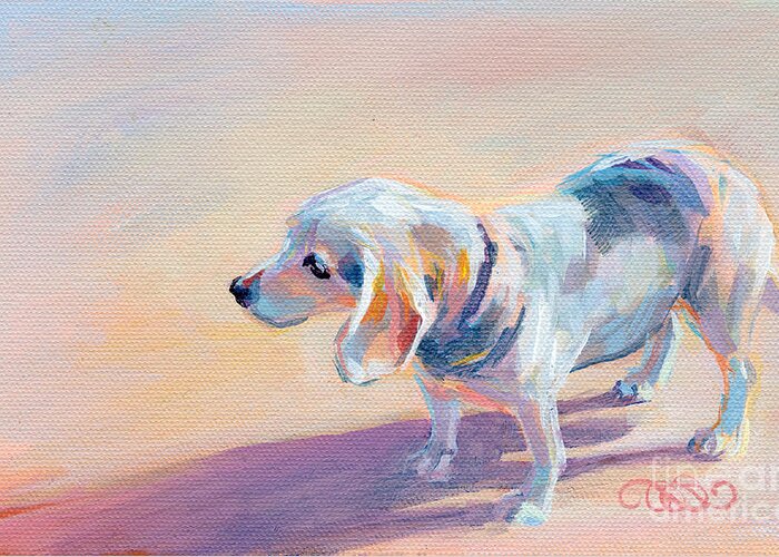Beagle Greeting Card featuring the painting Twilight by Kimberly Santini