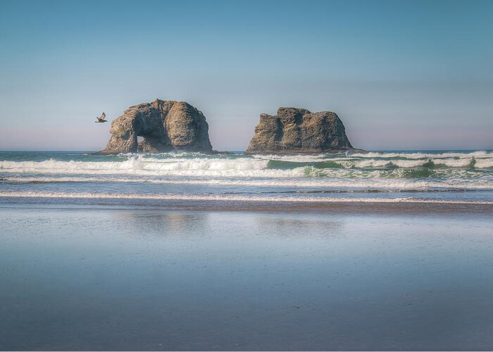 Twin Rocks Greeting Card featuring the photograph Twin Rocks 0663 by Kristina Rinell