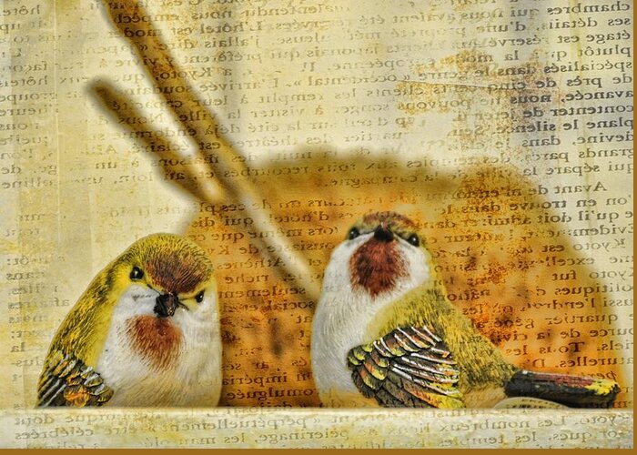 Birds Greeting Card featuring the photograph Two Little Birds by Jan Amiss Photography