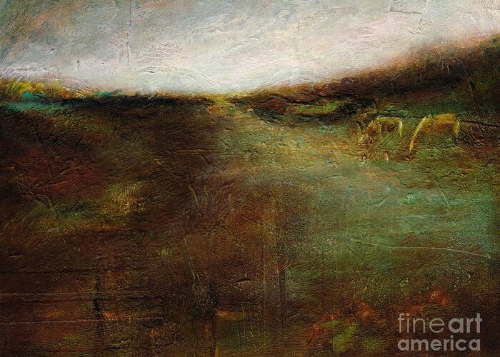 Landscapes Greeting Card featuring the painting Two Palominos by Frances Marino