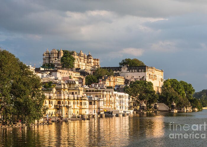 India Greeting Card featuring the photograph Udaipur city Palace in Rajasthan by Didier Marti