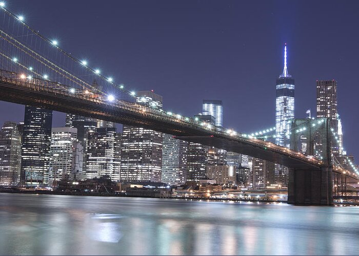 New York Greeting Card featuring the photograph Under the Brooklyn Bridge by Matt McDonald