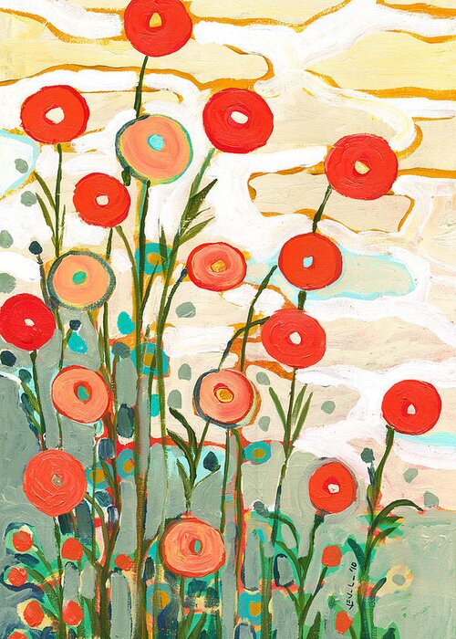 Poppy Greeting Card featuring the painting Under the Desert Sky by Jennifer Lommers
