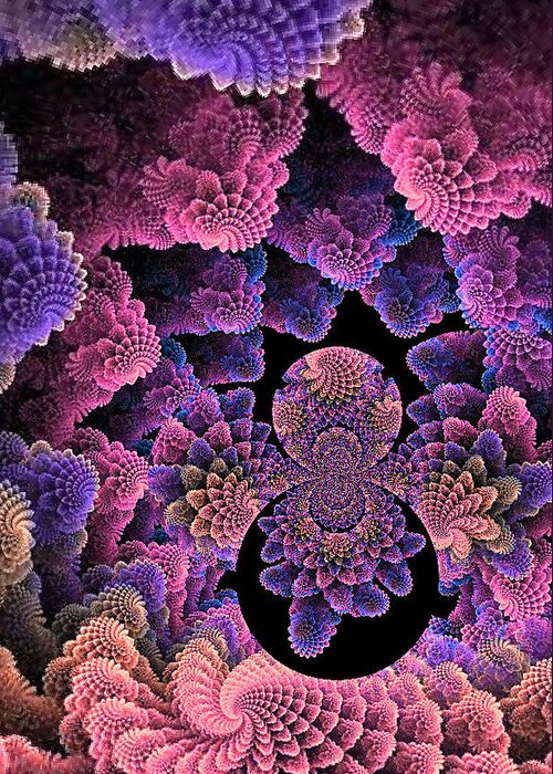 Fractal Greeting Card featuring the digital art Under the Sea by Digital Art Cafe
