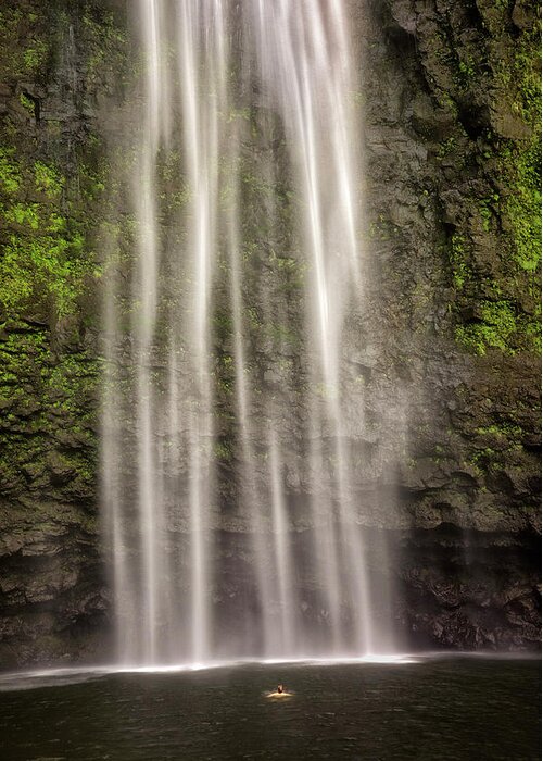 Hanakapiai Falls Greeting Card featuring the photograph Underneath it All by Nicki Frates