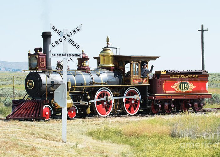Train Greeting Card featuring the photograph Union Pacific's Locomotive 119 by Dennis Hammer