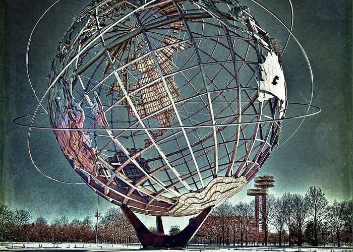 Unisphere Greeting Card featuring the photograph Unisphere by Chris Lord