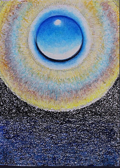 Abstract Greeting Card featuring the pastel Universal Eye in Blue by Norma Duch