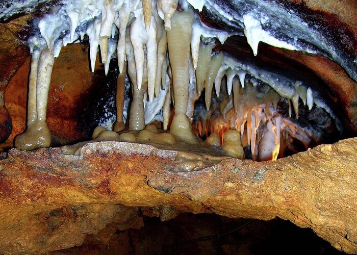 Ohio Caverns Greeting Card featuring the photograph Dragon's Smile by Melinda Dare Benfield