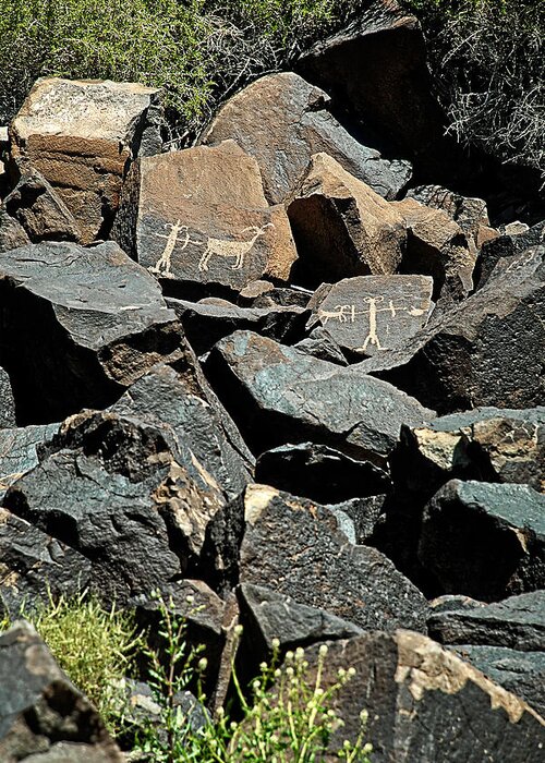 Petroglyph Greeting Card featuring the photograph Untitled 54 by John Bennett