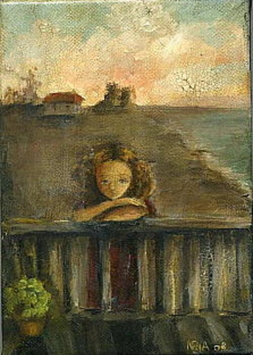 Beach Greeting Card featuring the painting Untittle by Mya Fitzpatrick