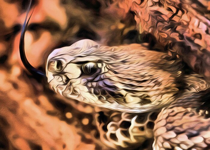 Crotalus Greeting Card featuring the photograph Up Close With An Atrox by JC Findley