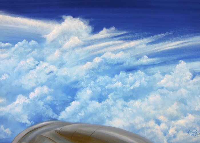 Clouds Greeting Card featuring the painting Up in the Air by Leonardo Ruggieri