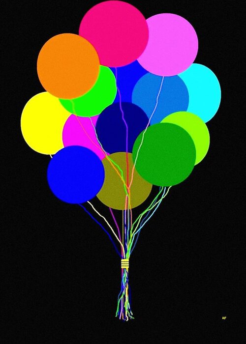 Upbeat Balloons Greeting Card featuring the digital art Upbeat Balloons by Will Borden