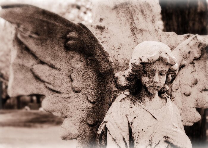 Angel Greeting Card featuring the photograph Upon Angel's Wings by Lora Mercado