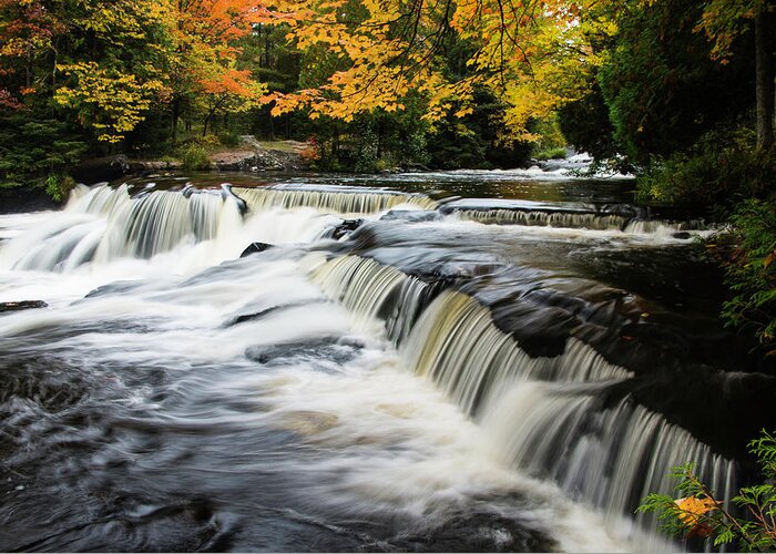 Fall Greeting Card featuring the photograph Upper Bond Falls by John Roach