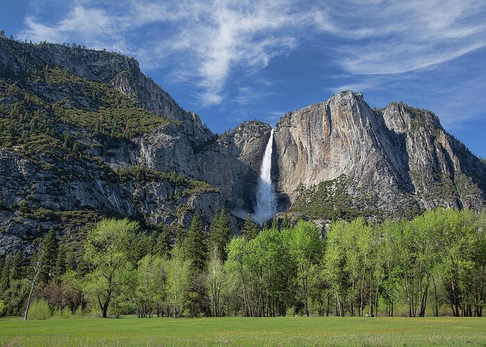Usa Greeting Card featuring the photograph Upper Yosemite Falls in Spring by Cheryl Strahl