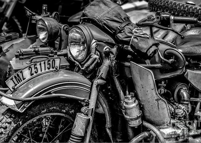 Ural Greeting Card featuring the photograph Ural Patrol Bike by Anthony Citro