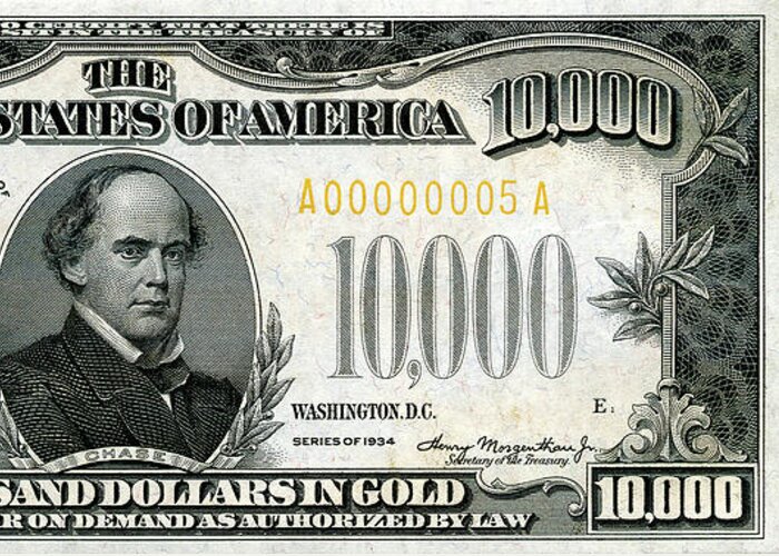 ten thousand dollar bill president
