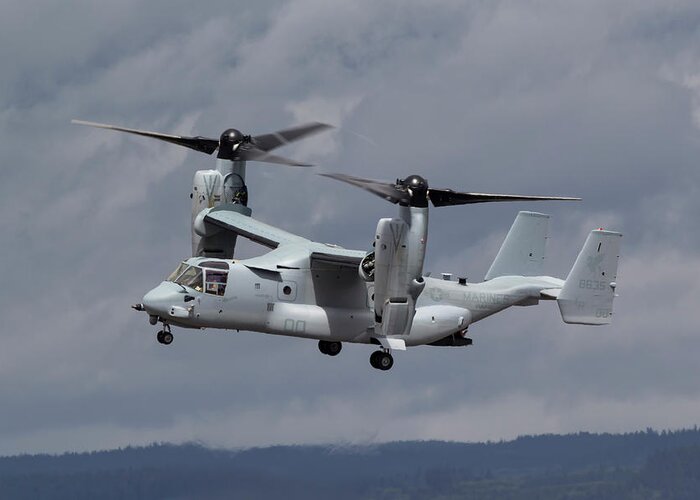 Osprey Greeting Card featuring the photograph USMC V-22 Osprey by Rick Pisio