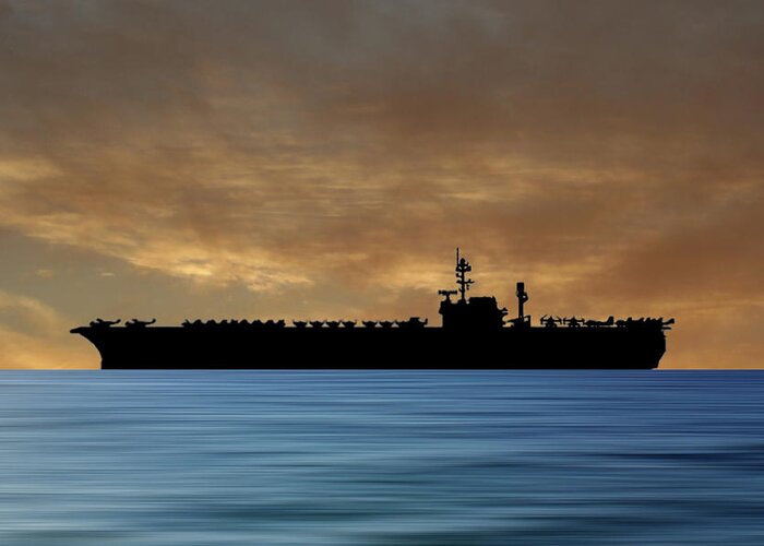 Uss Kitty Hawk Greeting Card featuring the photograph USS Kitty Hawk 1955 v2 by Smart Aviation